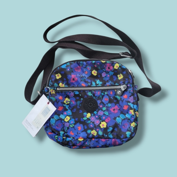 Kipling Handbags - ✨️HP✨️Kipling | NWT Blue/Multicolor 'Fresh Freesia' Floral Crossbody Bag